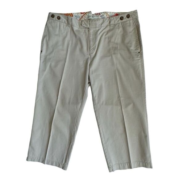 Tommy Hilfiger Vintage Kakhi Capri Cotton Pants SZ 18 - Picture 1 of 15
